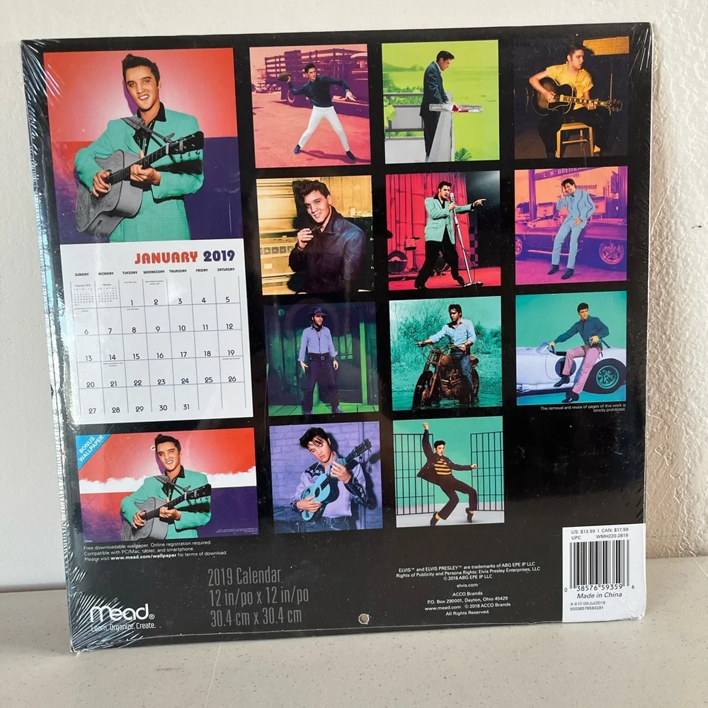Elvis 2019 Calendar with Green Suit